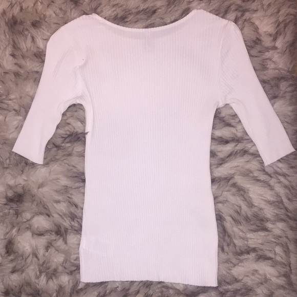 White Ribbed Top - Picture 4 of 4
